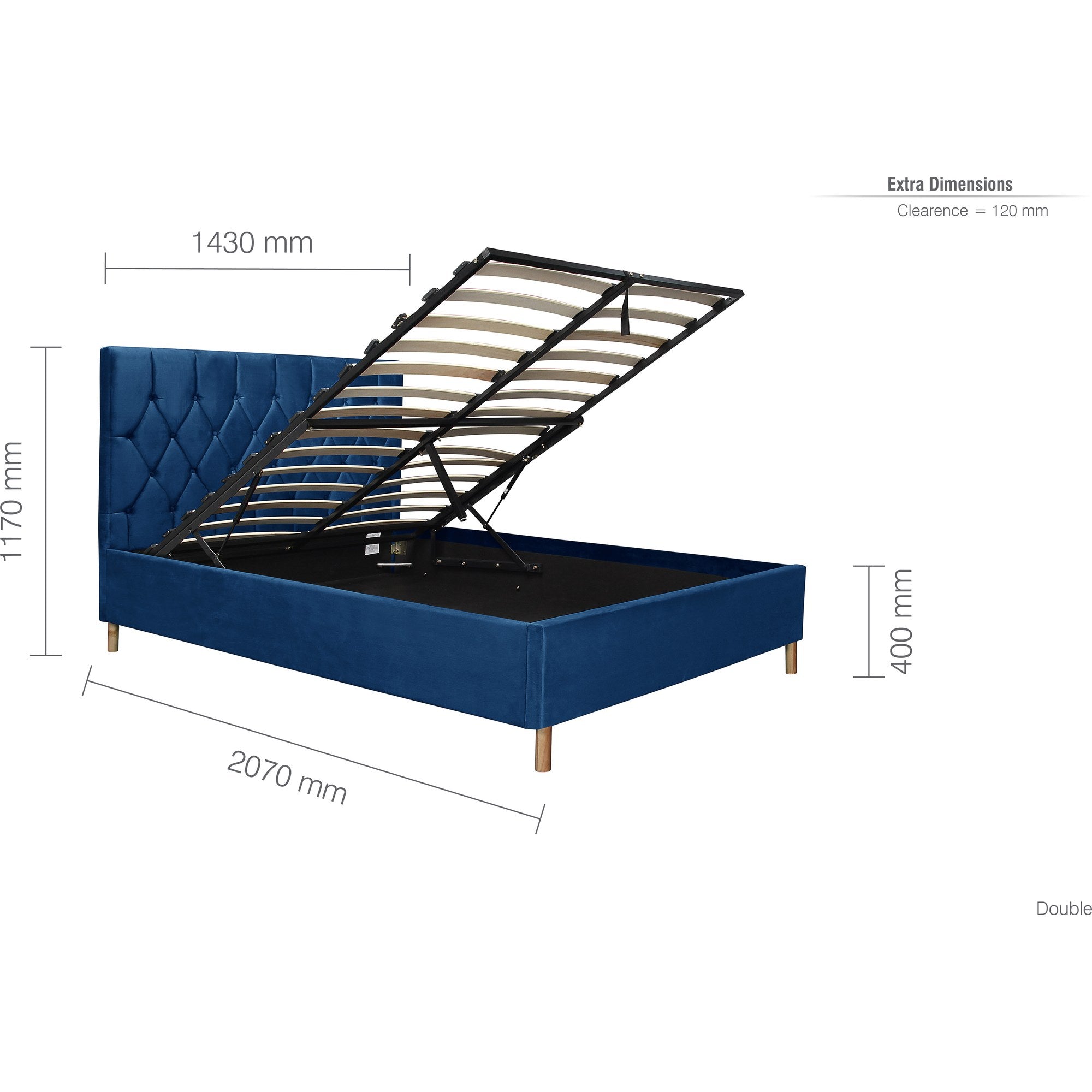Loxley Double Ottoman Bed