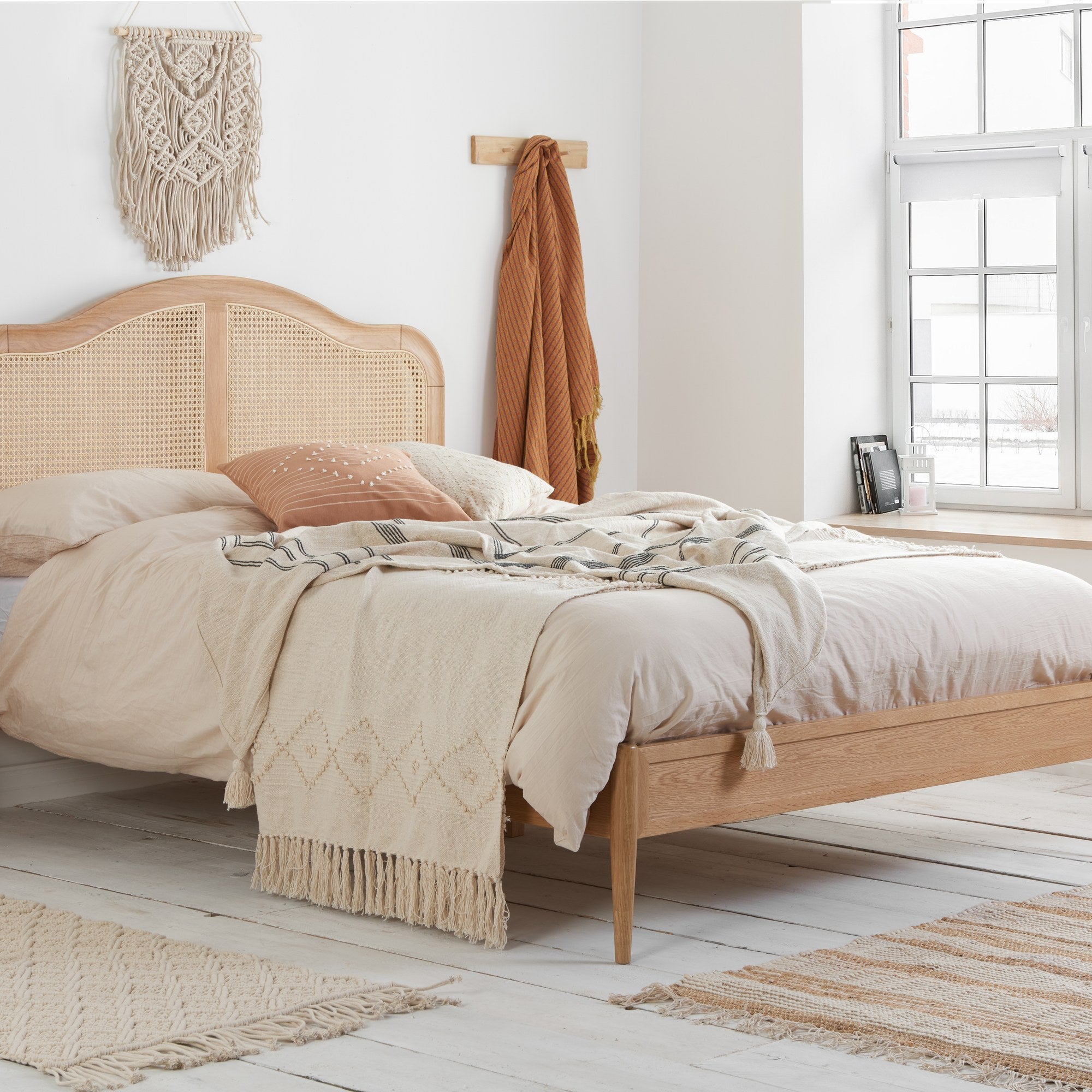 Leonie King Rattan Bed