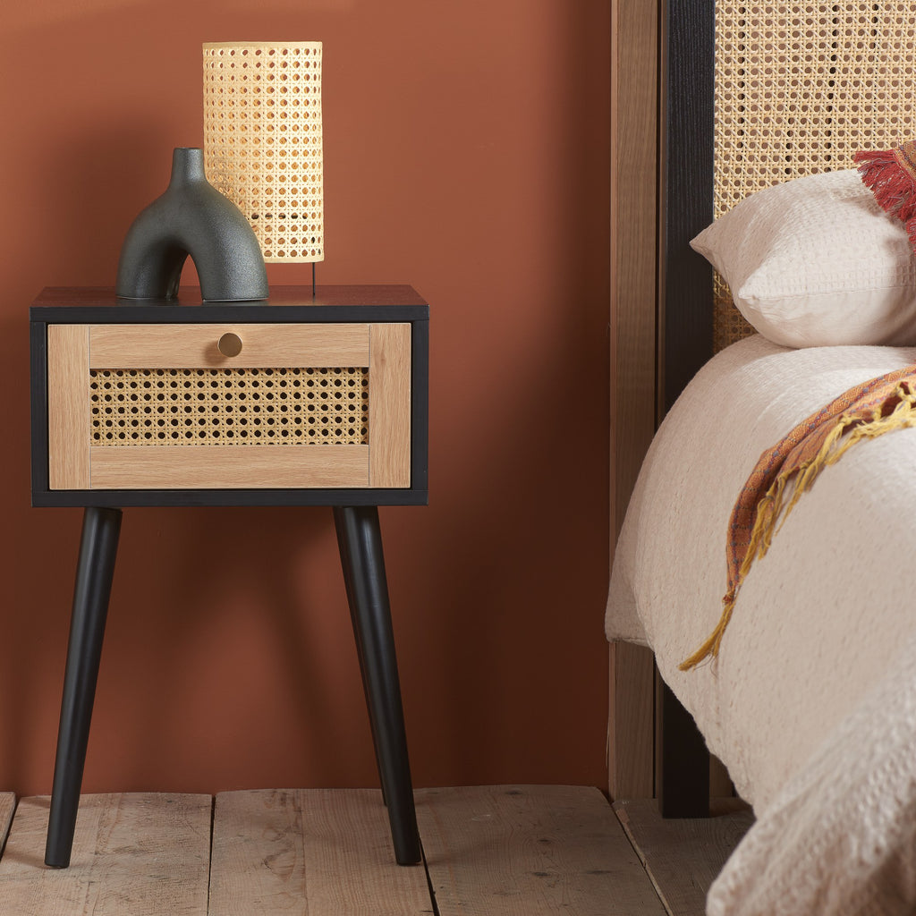 Croxley 1 Drawer Rattan Bedside