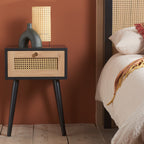Croxley 1 Drawer Rattan Bedside