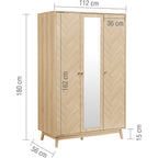 Herringford 3 Door Wardrobe With Mirror