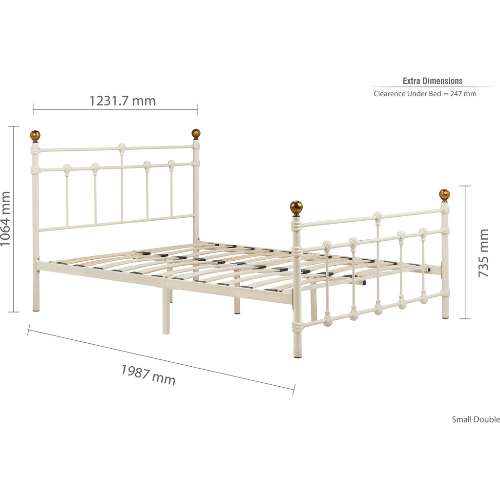 120cm Atlas Bed Cream