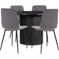 Axel Round Fluted Dining Table with 4 Chairs