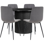 Axel Round Fluted Dining Table with 4 Chairs