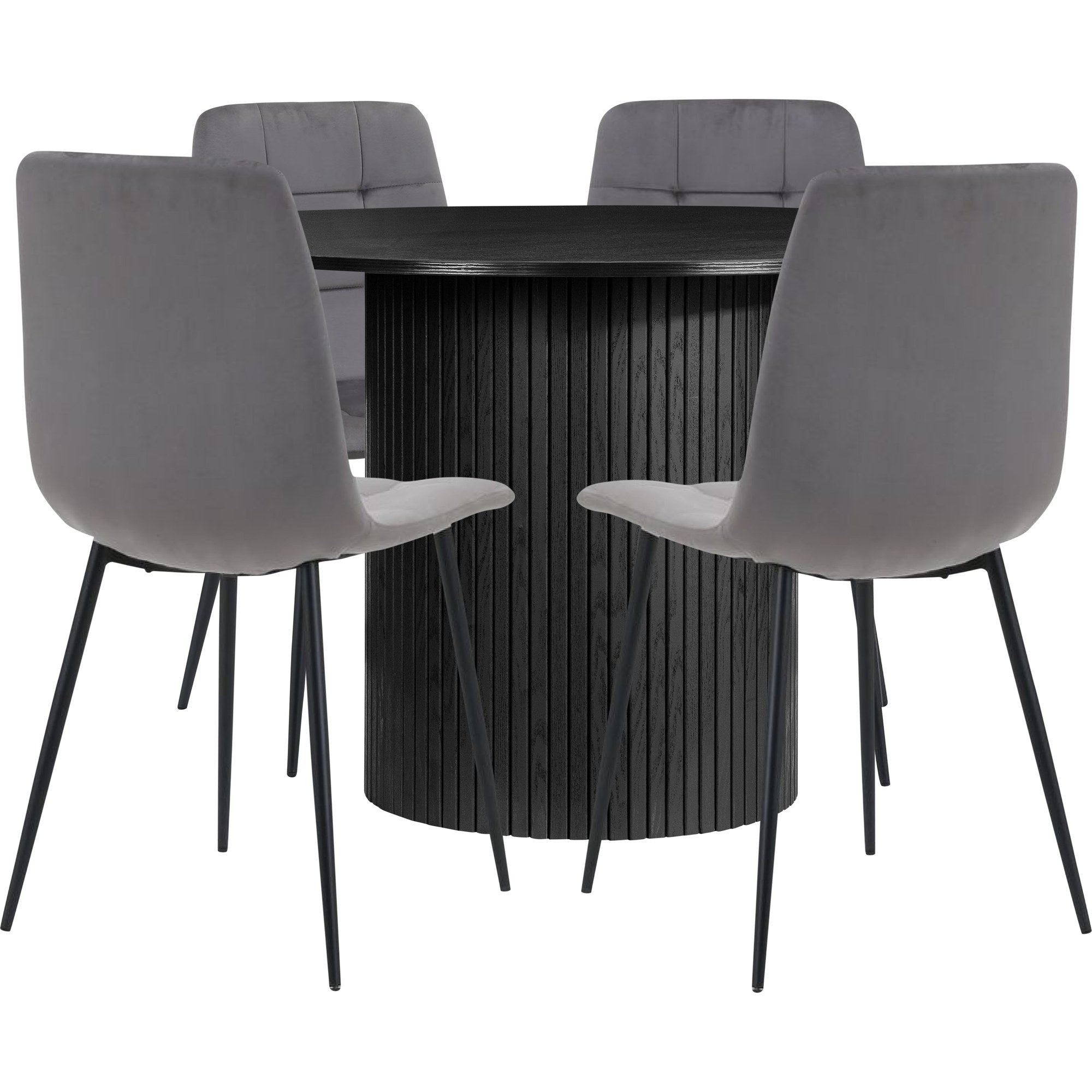 Axel Round Fluted Dining Table with 4 Chairs