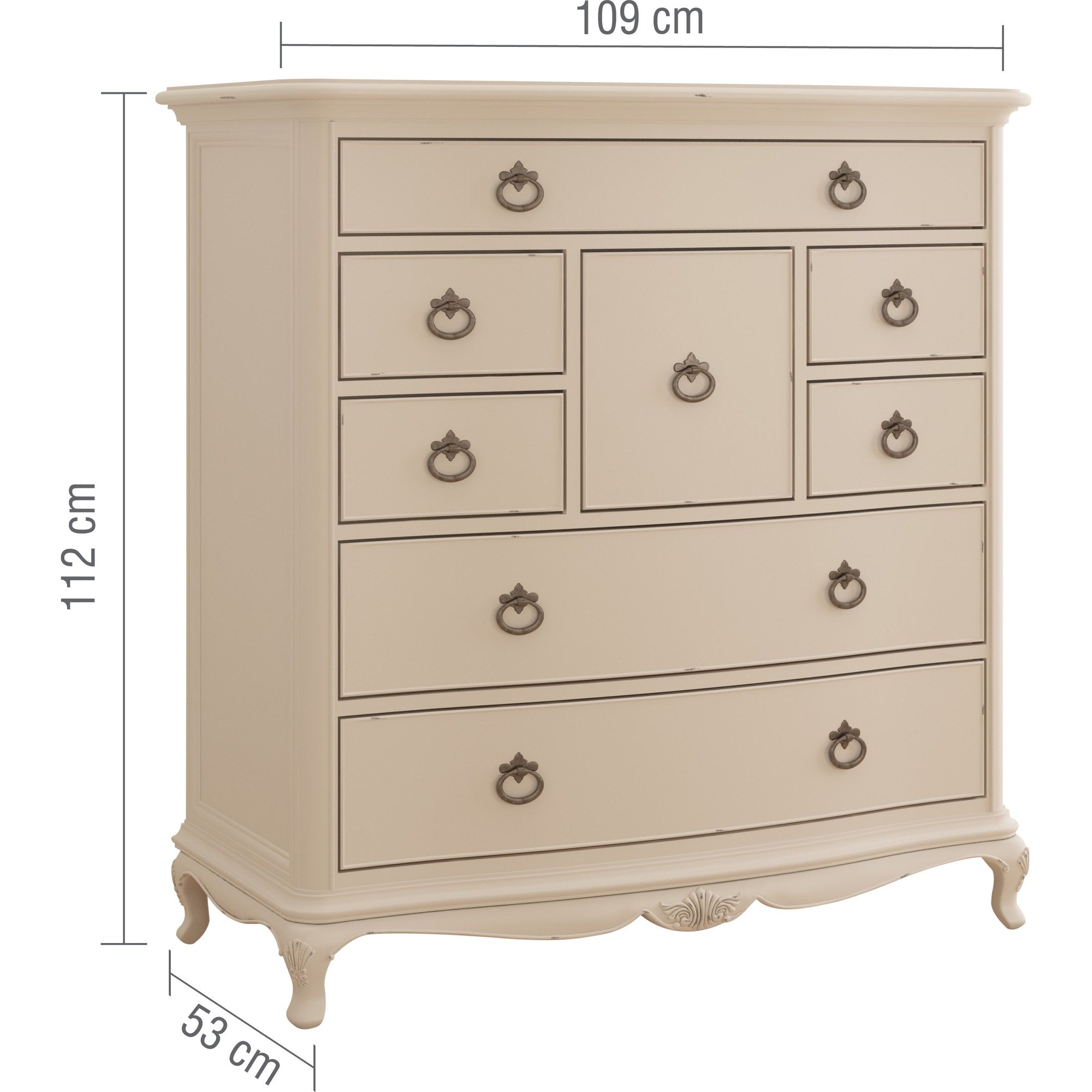 Ivory 8 Drawer Chest