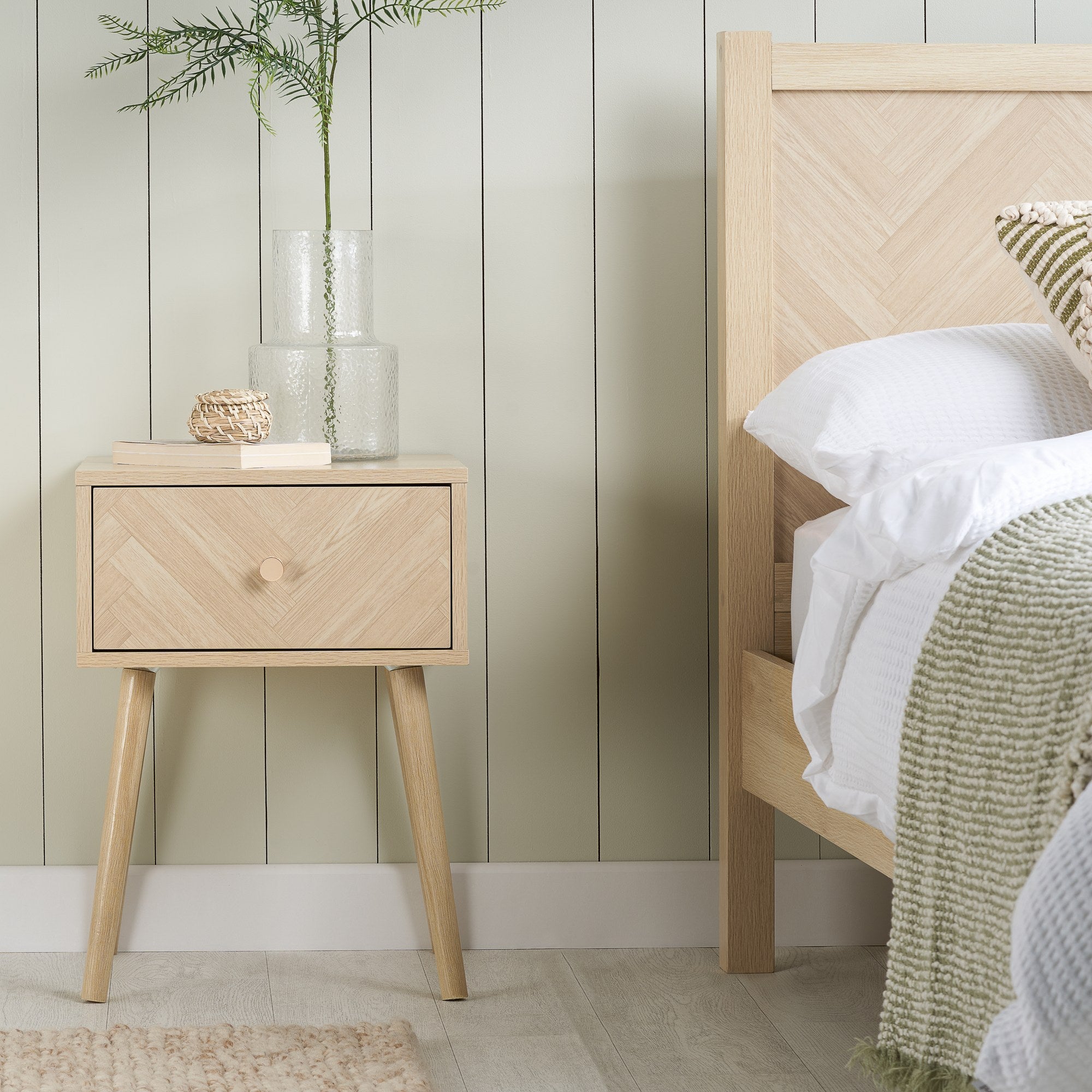 Herringford 1 Drawer Bedside