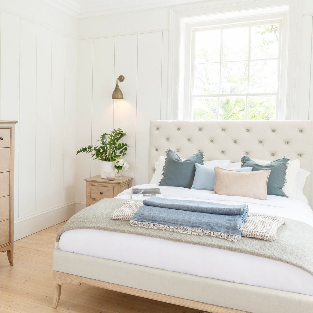 Toulon Low End Double Bed - Cream