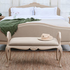Ivory Upholstered Double Bed