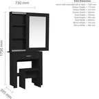 Evelyn 1 Drawer Sliding Mirror Dressing Table