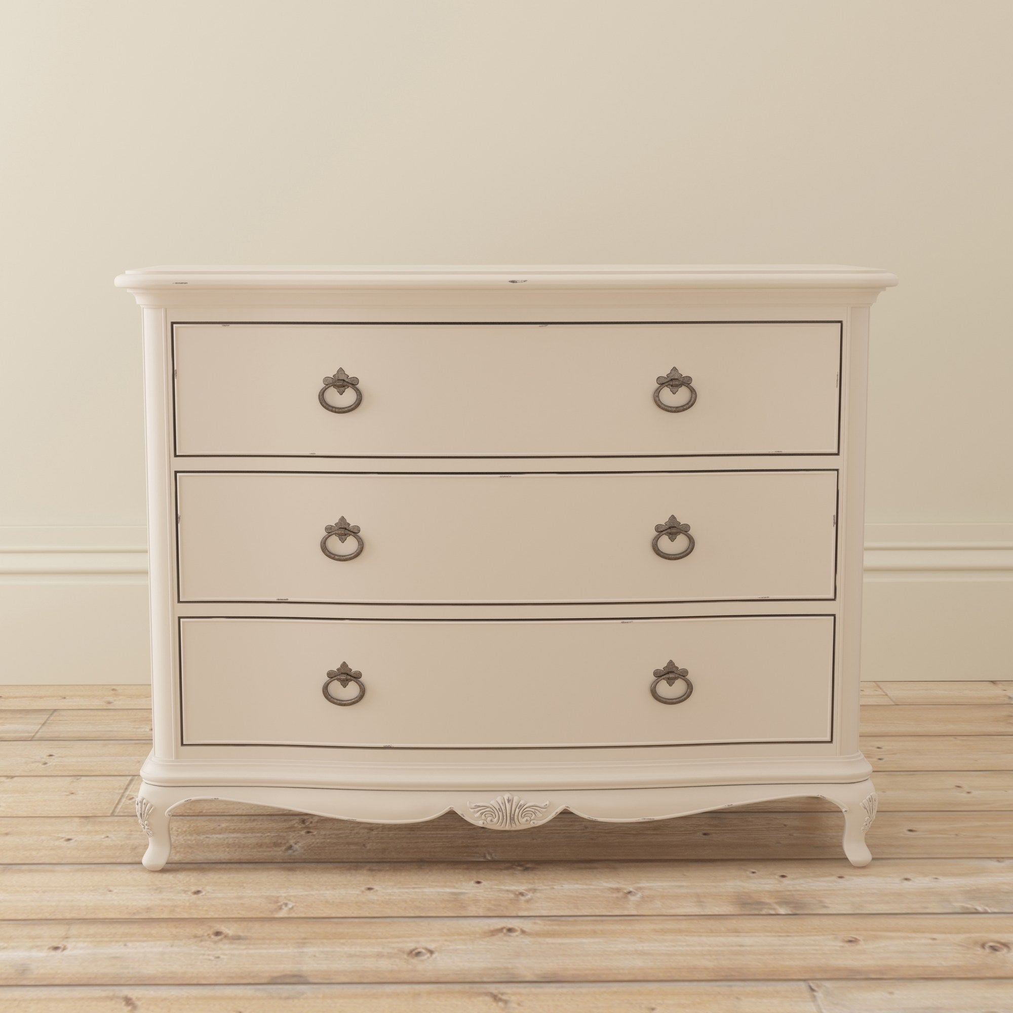 Ivory 3 Drawer Low Chest