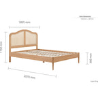 Leonie Rattan Bed Oak