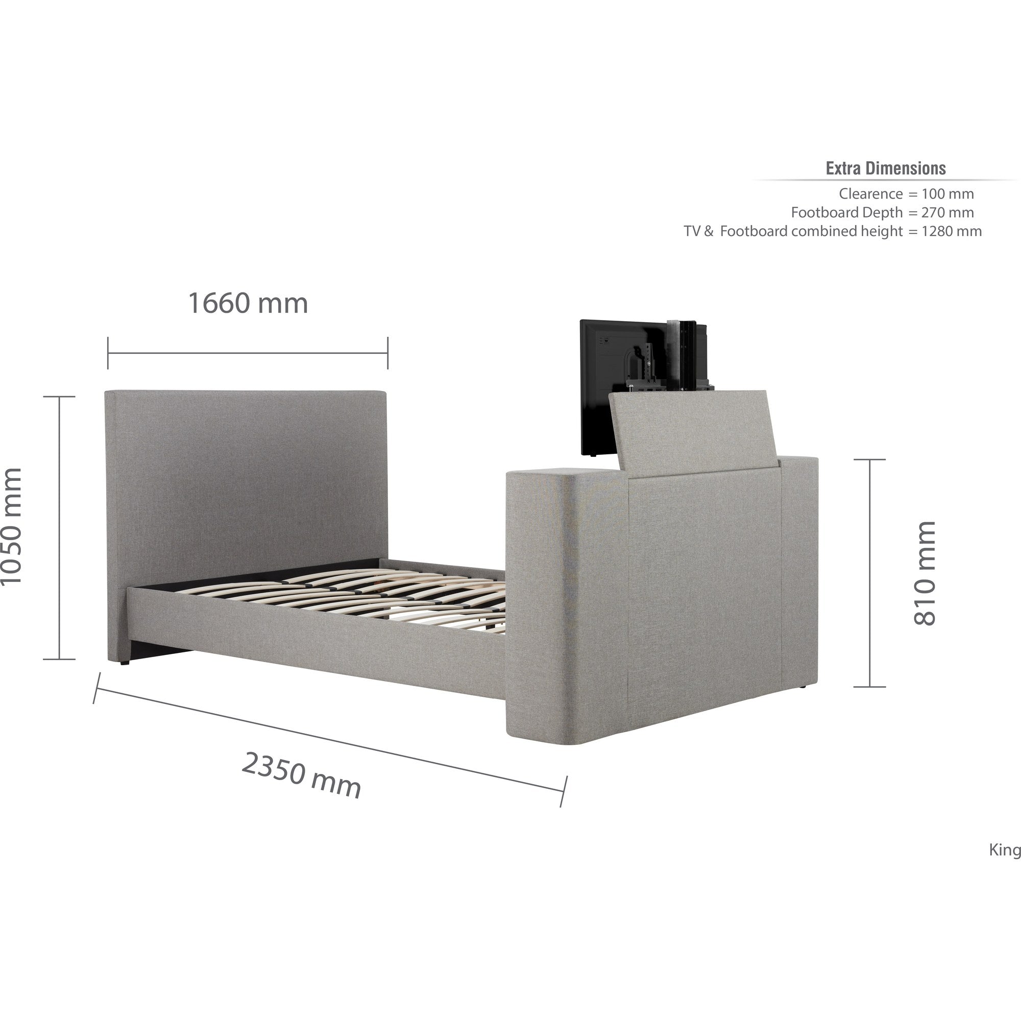 Plaza King TV Bed