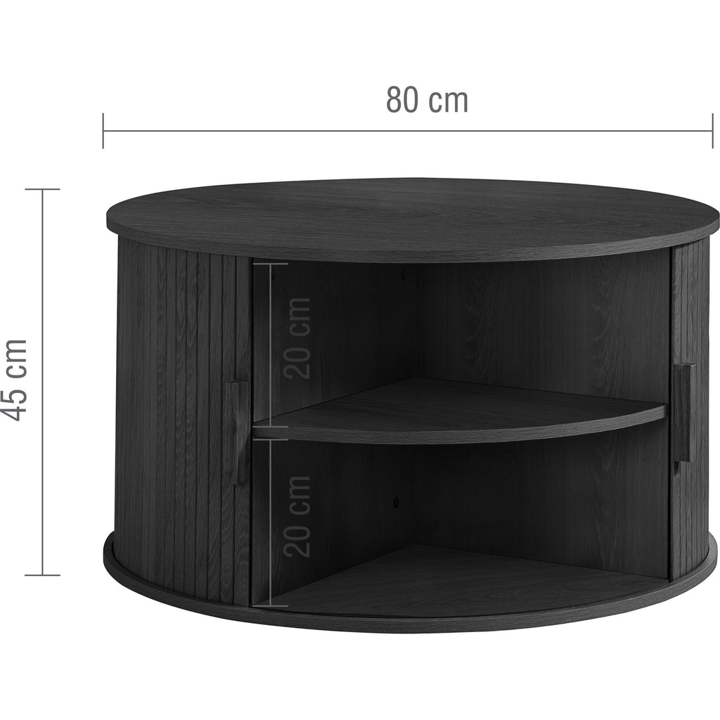 Axel Round Fluted Coffee Table with Storage