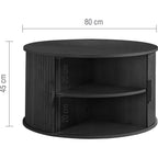 Axel Round Fluted Coffee Table with Storage