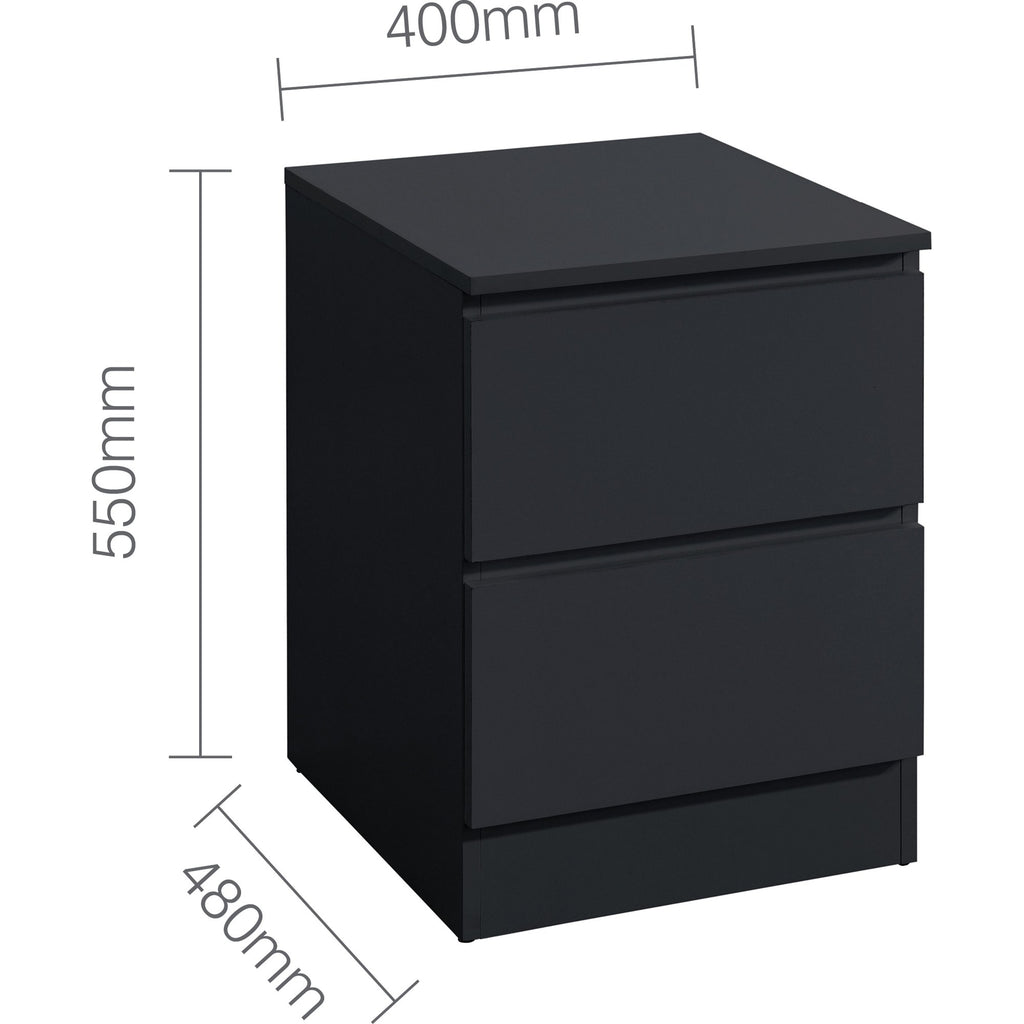 Oslo 2 Drawer Bedside