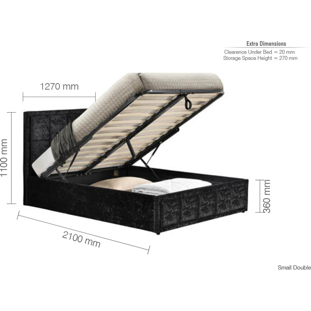Hannover Small Double Ottoman Bed