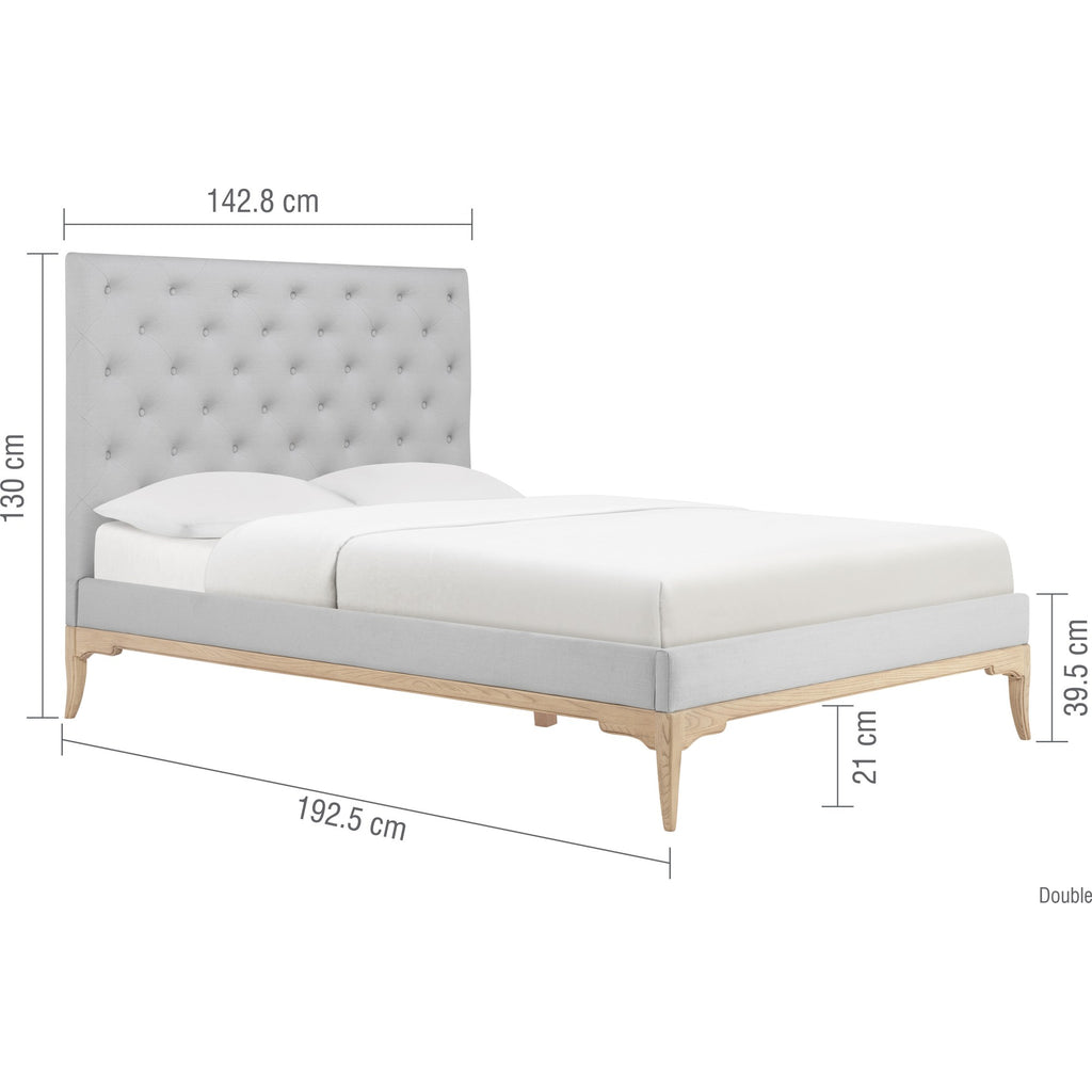 Toulon Low End Double Bed - Oak