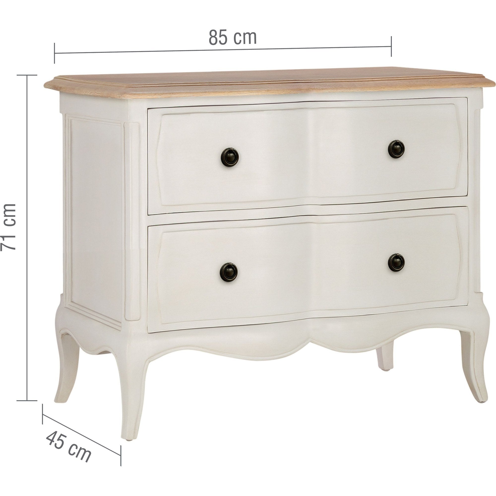 Amelie 2 Drawer Wide Bedside