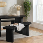Axel Oval Fluted Dining Table With 2 Benches