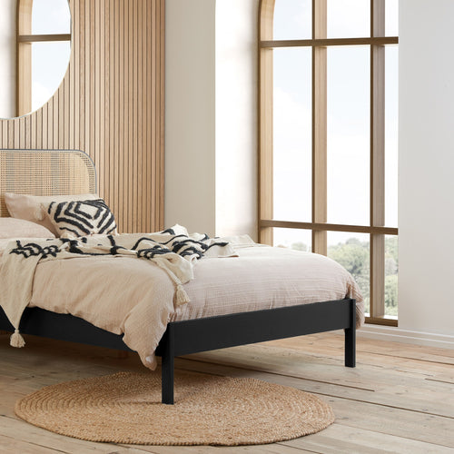 180cm Margot Rattan Bed Black