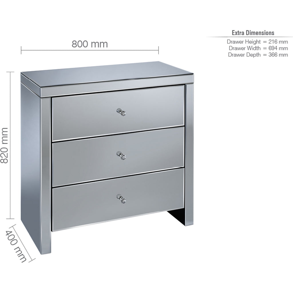 Seville 3 Drawer Chest