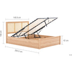 Croxley Ottoman Double Rattan Bed