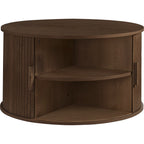 Axel Round Fluted Coffee Table with Storage