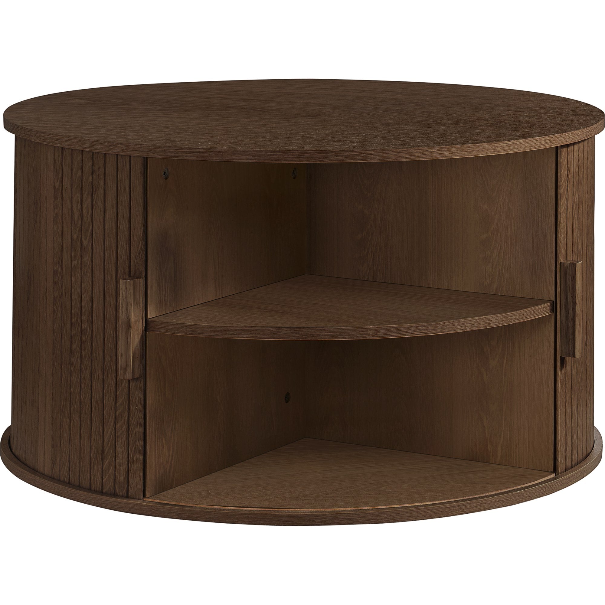 Axel Round Fluted Coffee Table with Storage