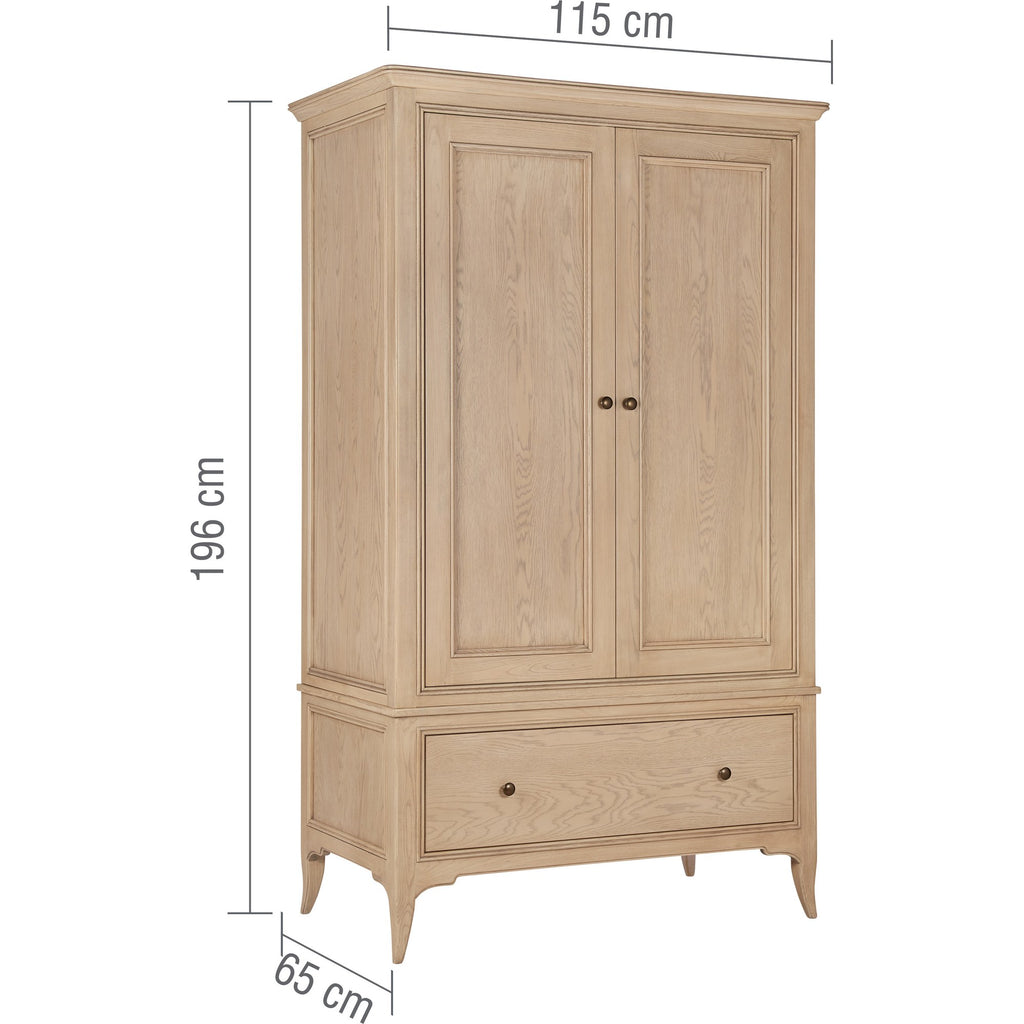 Toulon 2 Door 1 Drawer Wardrobe With Mirror