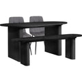 Axel Oval Fluted Dining Table With 2 Chairs And Bench