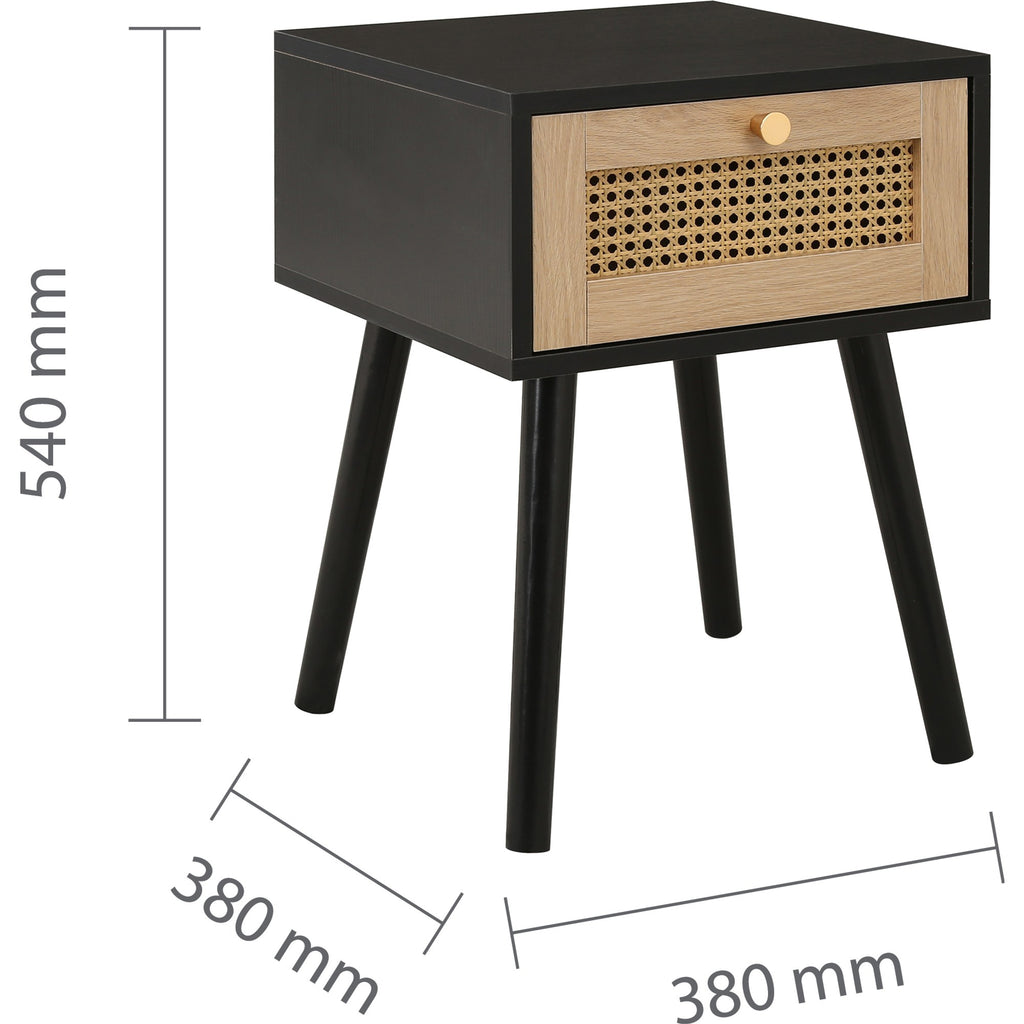 Croxley 1 Drawer Rattan Bedside