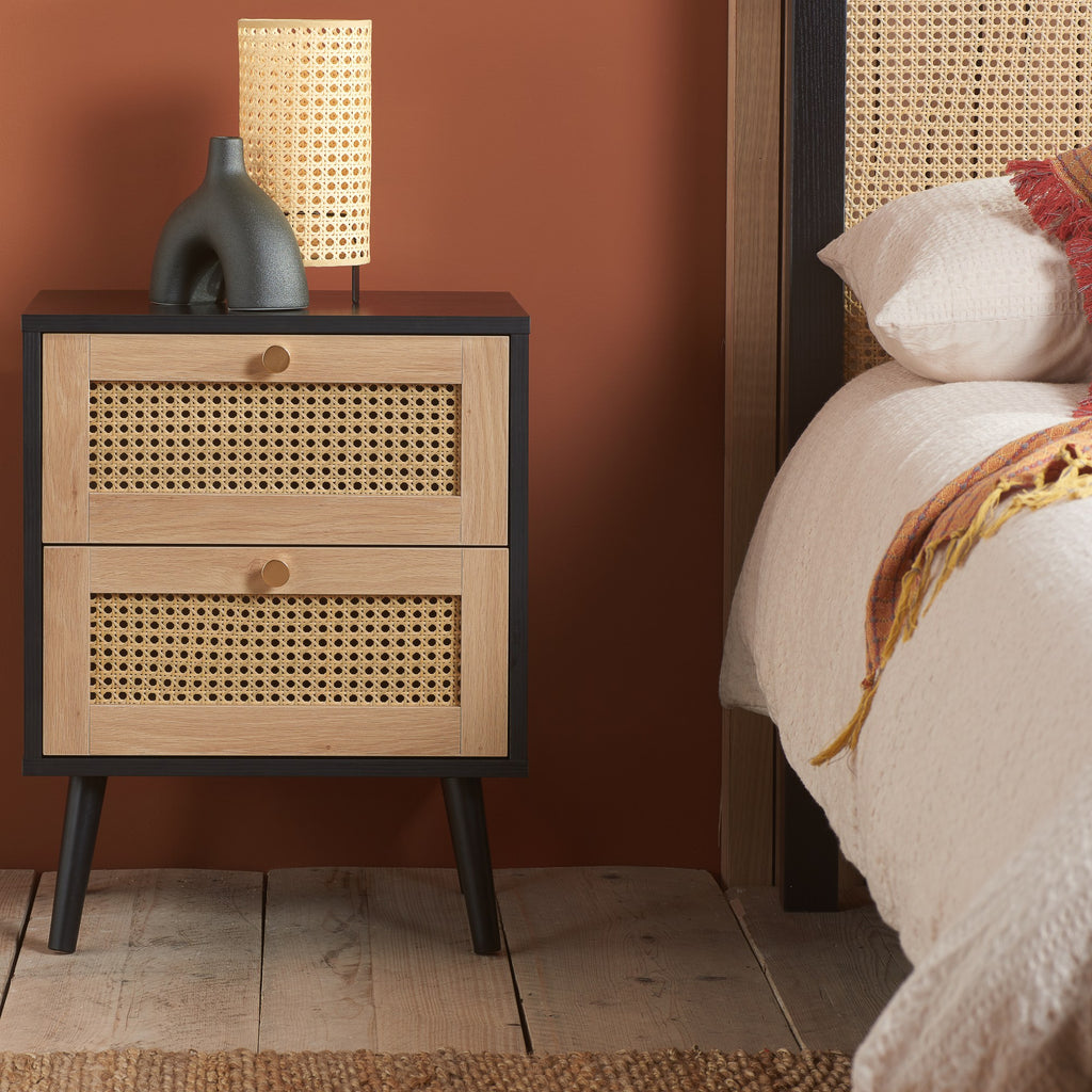 Croxley 2 Drawer Rattan Bedside