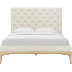 Toulon Low End Double Bed - Cream