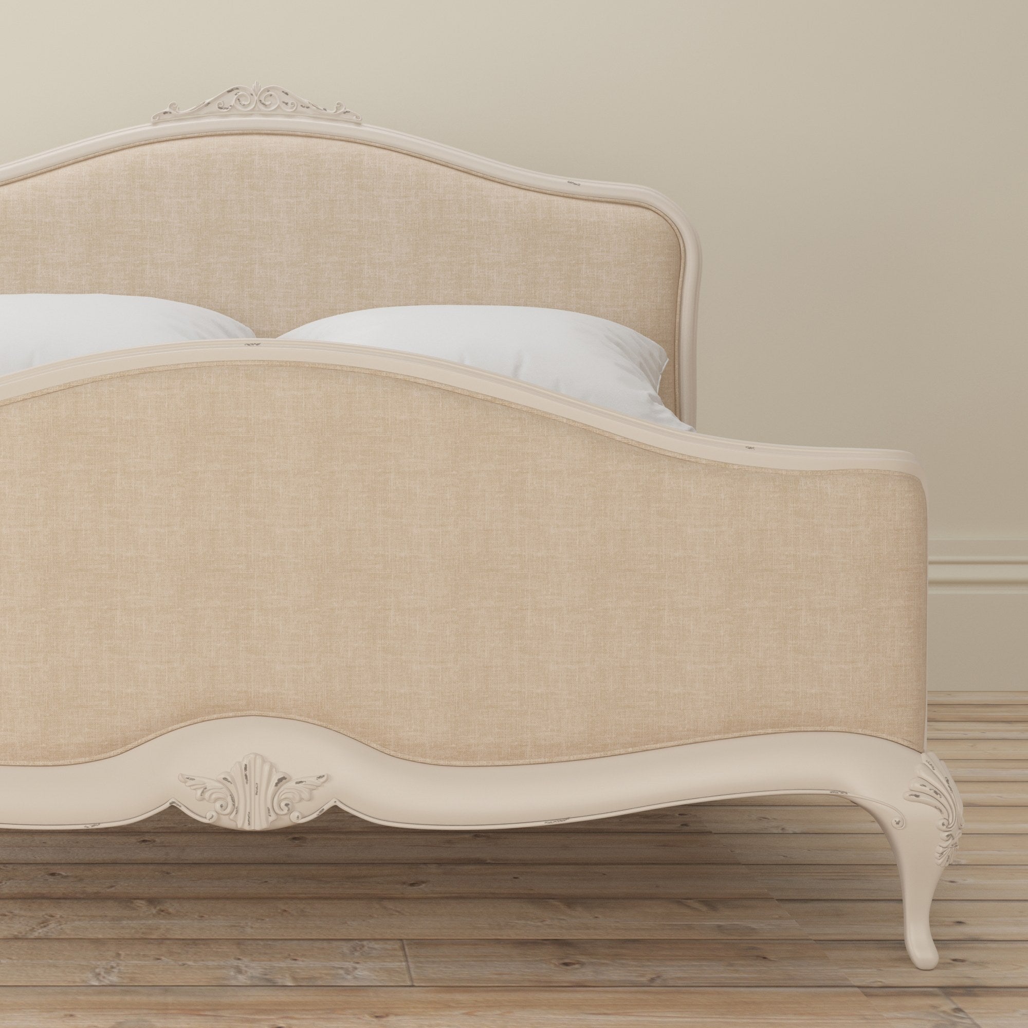 Ivory Upholstered Super King Bed