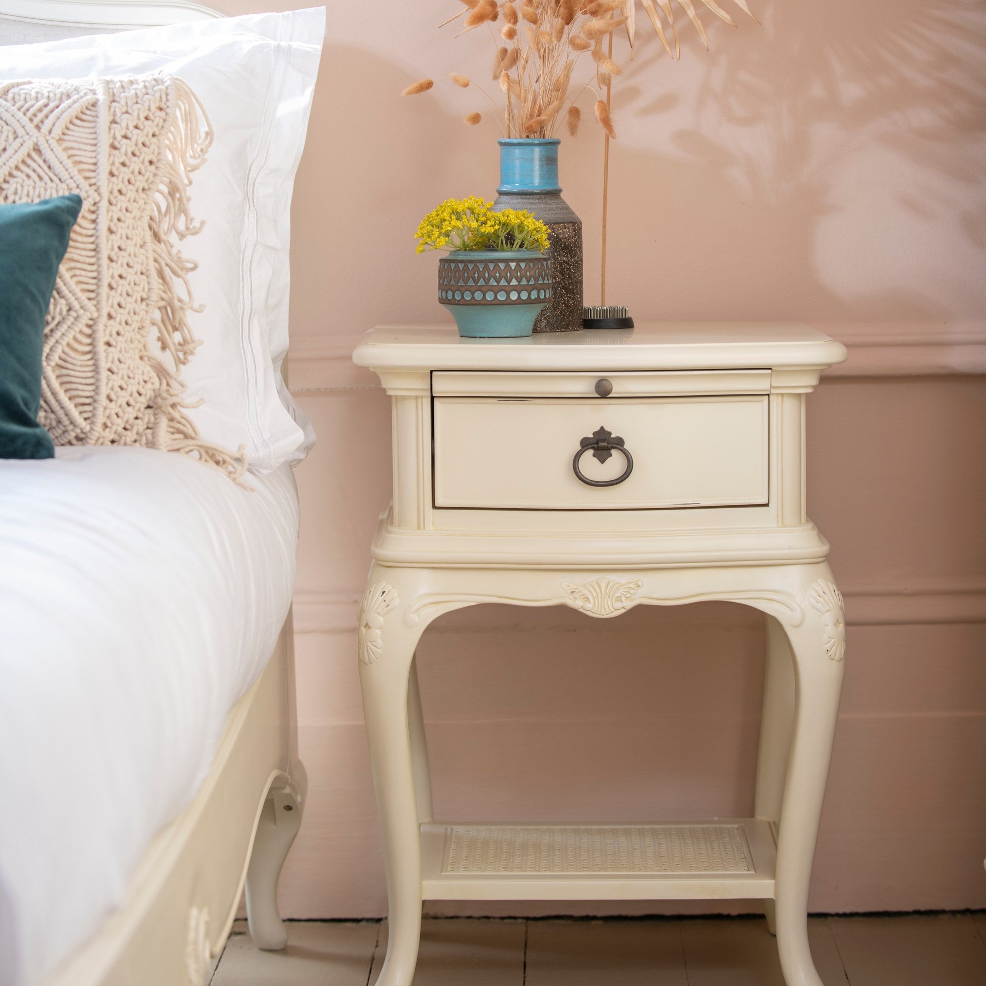 Ivory 1 Drawer Bedside Chest