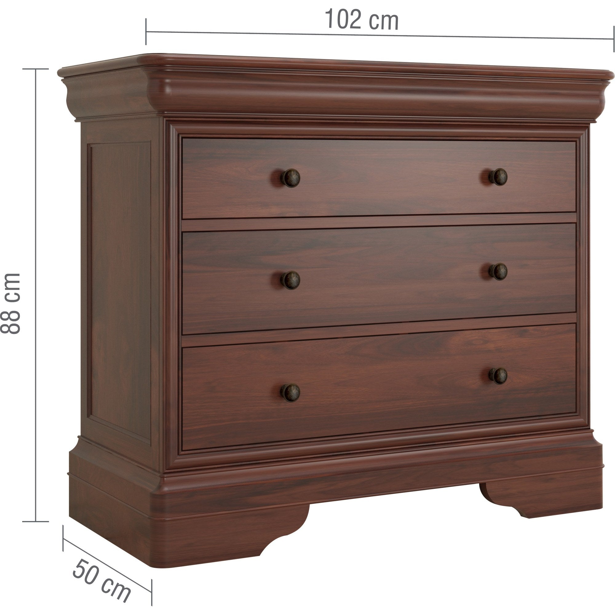 Antoinette Wide 3 Drawer Chest