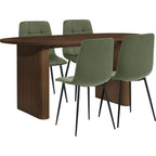 Axel Oval Fluted Dining Table With 4 Chairs