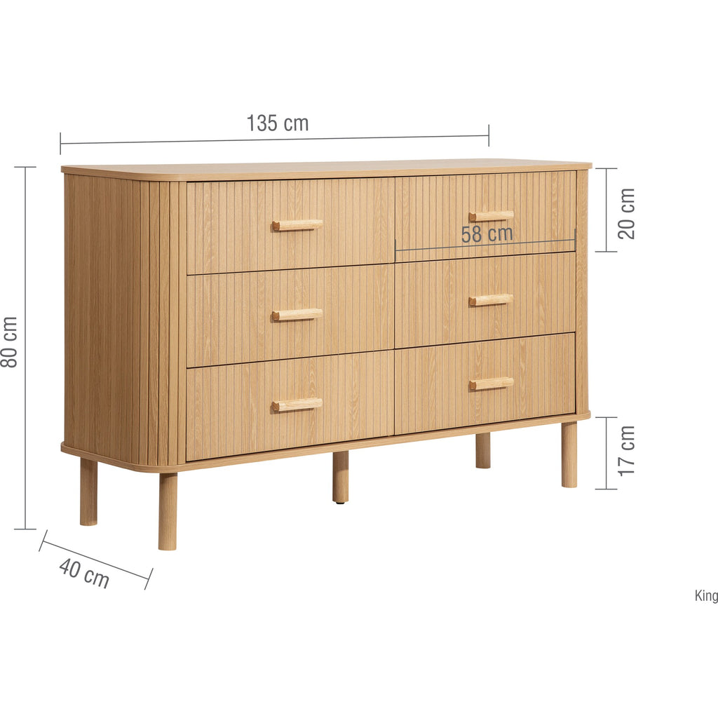 Axel 6 Drawer Fluted Chest