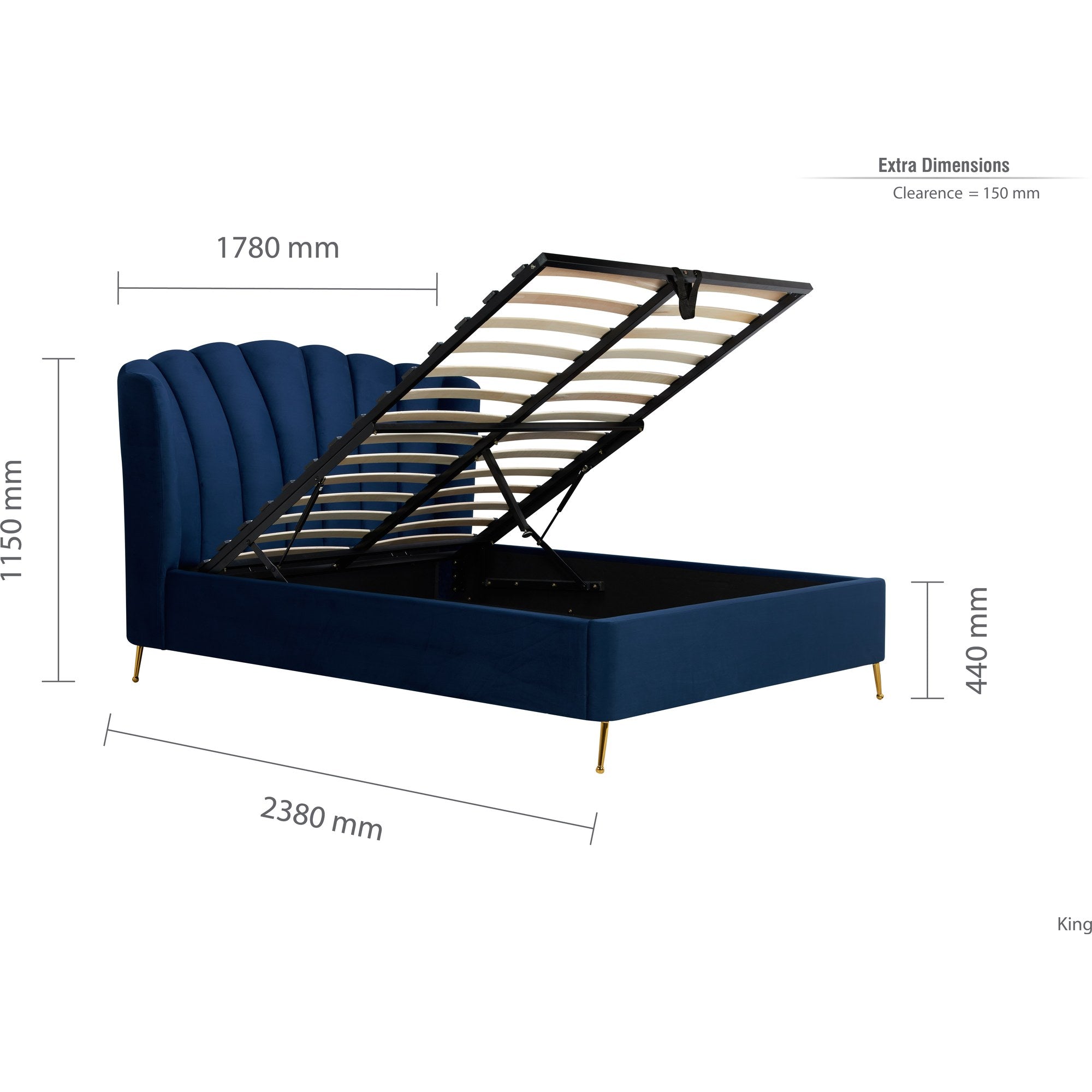 Lottie King Ottoman Bed