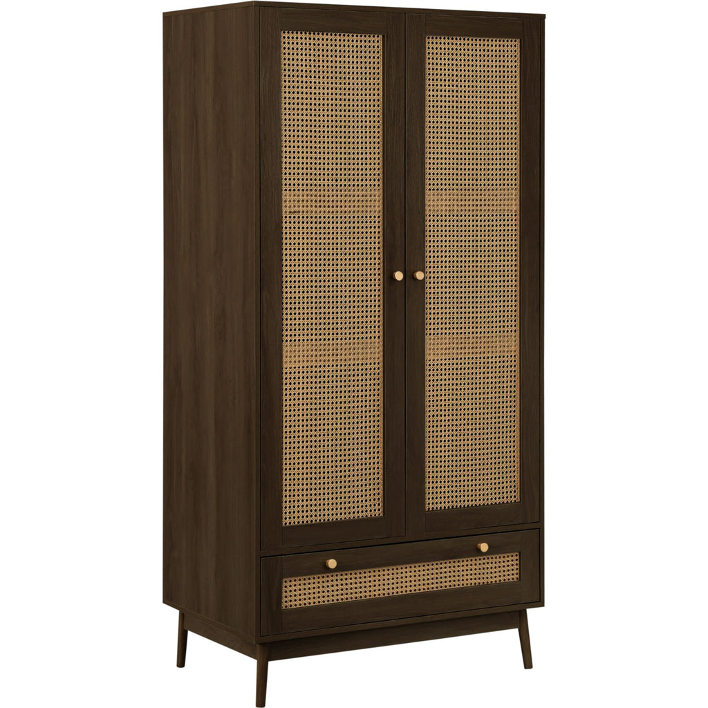 Croxley 2 Door 1 Drawer Rattan Wardrobe