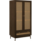 Croxley 2 Door 1 Drawer Rattan Wardrobe