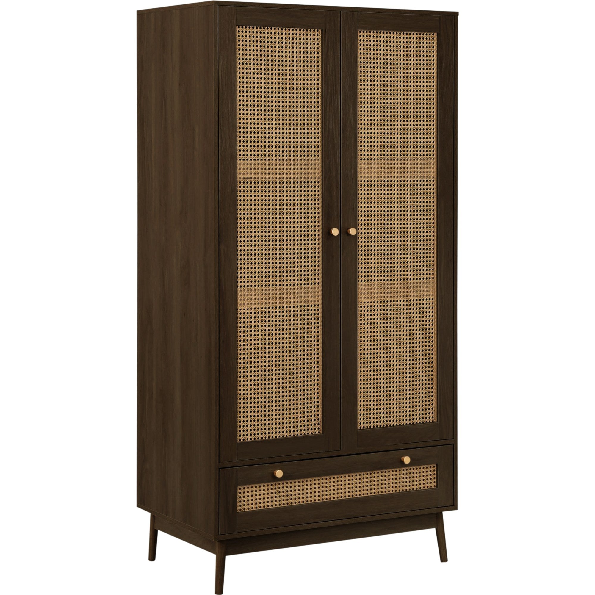 Croxley 2 Door 1 Drawer Rattan Wardrobe