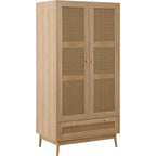 Croxley 2 Door 1 Drawer Rattan Wardrobe