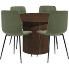 Axel Round Fluted Dining Table with 4 Chairs