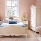 Ivory Upholstered Double Bed