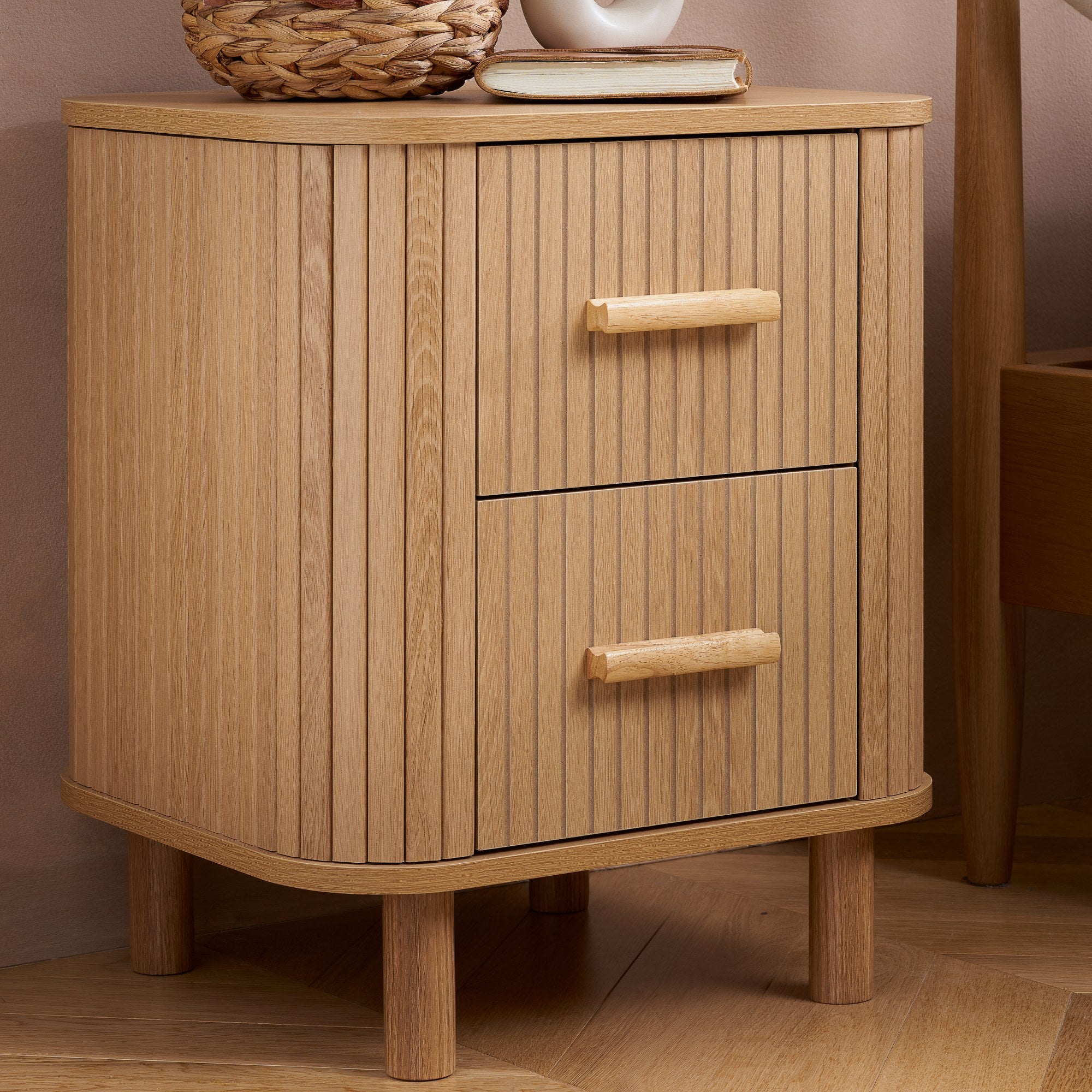 Axel 2 Drawer Fluted Bedside