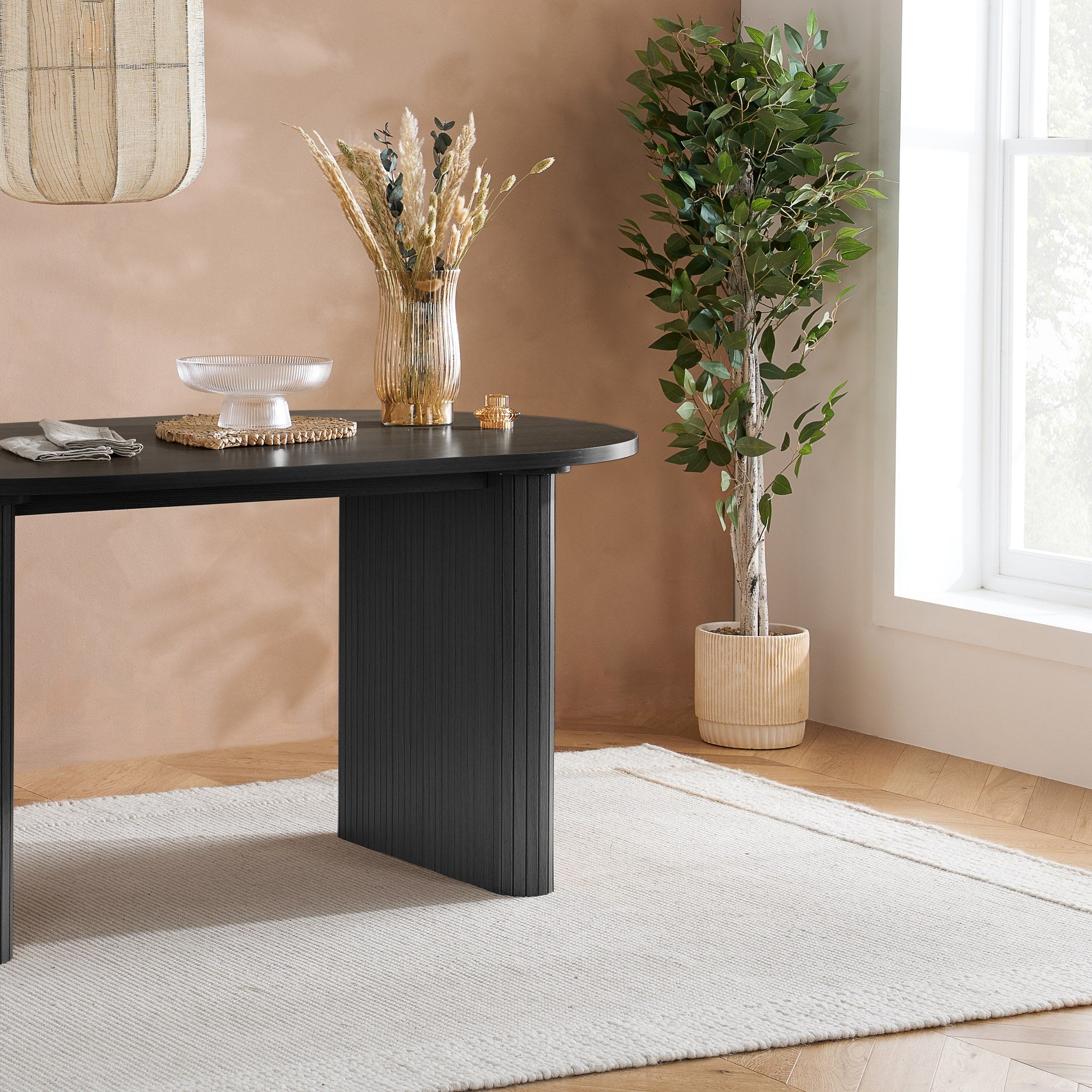 Axel Oval Fluted Dining Table