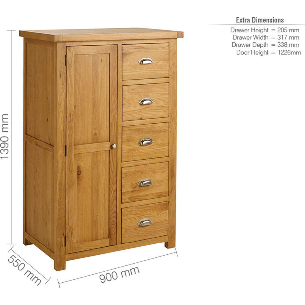 Woburn 1 Door 5 Drawer Wardrobe