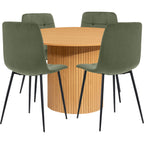 Axel Round Fluted Dining Table with 4 Chairs